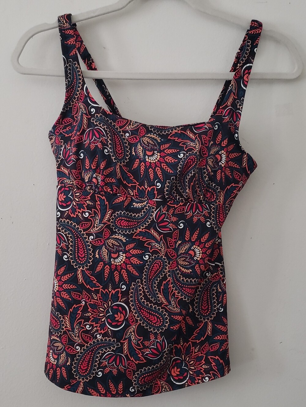 NWT Lands' End Paisley Tankini Swim Top Size 2